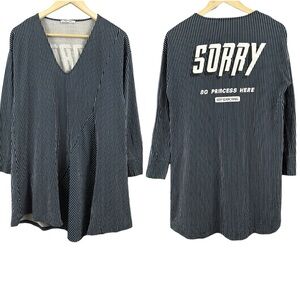 Zara Trafaluc Graphic Long Sleeve Mini Dress Tunic Size Medium